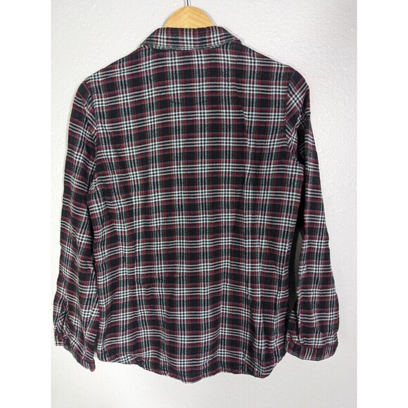 Woolrich Plaid Flannel Long‎ Sleeve Button Down Top Maroon Red Medium - Picture 2 of 7